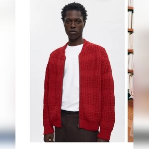 KOTN Men's Grid Stitch Zip Sweater Size XS TP